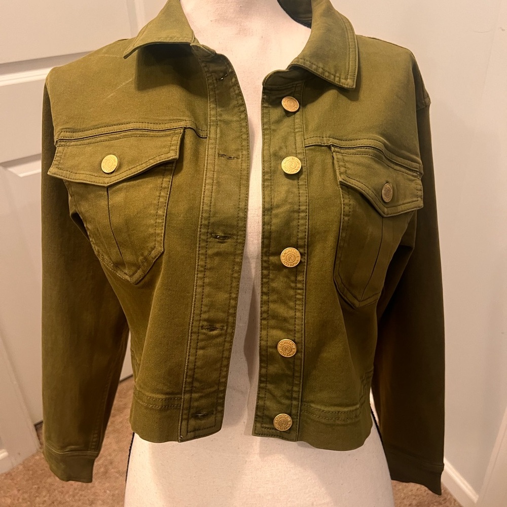 NWT Rachelove x Splendid Olive Distressed Crop Utility Jacket XS